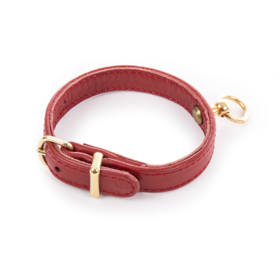 Leather collar - Lamb - 2.5cm - red