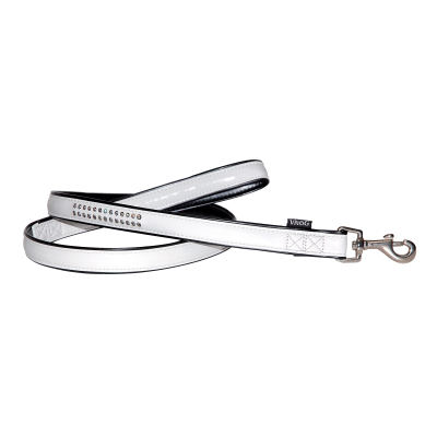 Laisse cuir pour chien Pierre de Cristal blanc