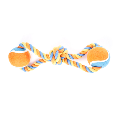 Dog Toy - Set of 4 Ropes + 2 Tennis Balls - 40cm