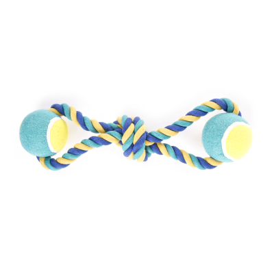 Dog Toy - Set of 4 Ropes + 2 Tennis Balls - 40cm