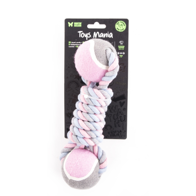 Dog toy - Set of 4 ropes + 2 tennis balls - 25cm
