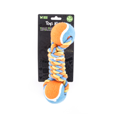 Dog toy - Set of 4 ropes + 2 tennis balls - 25cm