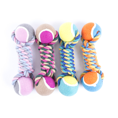Dog toy - Set of 4 ropes + 2 tennis balls - 25cm