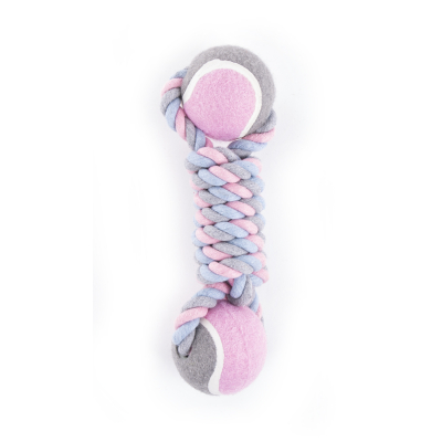 Dog toy - Set of 4 ropes + 2 tennis balls - 25cm