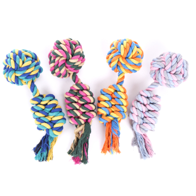Dog toy - Set of 4 balls + cotton rope