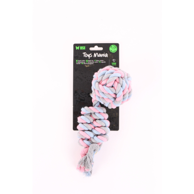 Dog toy - Set of 4 balls + cotton rope