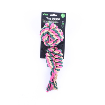 Dog toy - Set of 4 balls + cotton rope