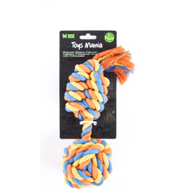 Dog toy - Set of 4 balls + cotton rope