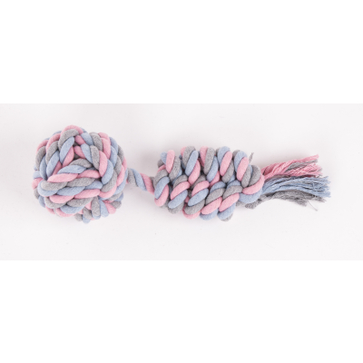 Dog toy - Set of 4 balls + cotton rope