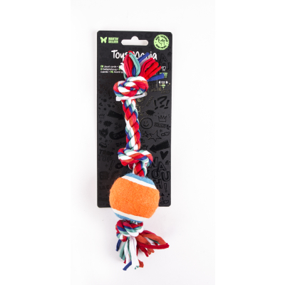 Toy for small dogs and puppies - Set of 4 ropes + tennis ball