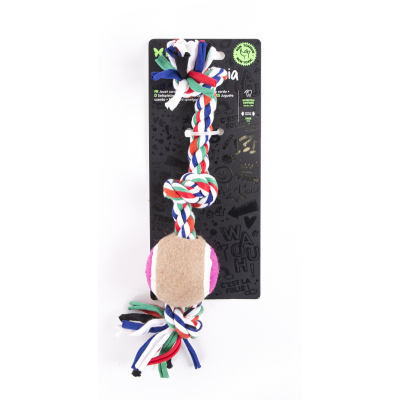 Toy for small dogs and puppies - Set of 4 ropes + tennis ball