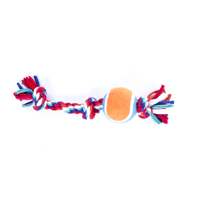Toy for small dogs and puppies - Set of 4 ropes + tennis ball