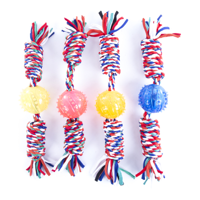 Toy for small dogs and puppies - Set of 4 ropes + balls