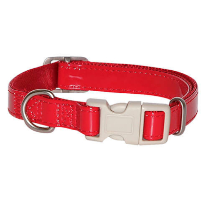 Rock n roll red dog collar - Vivog - Lenght 35 to 55cm - width 20mm