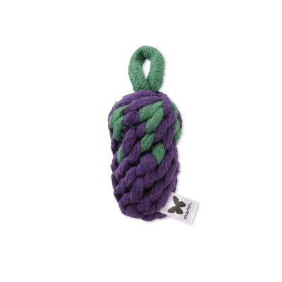 Eggplant rope toy - 15 x 6,5 x 7 cm