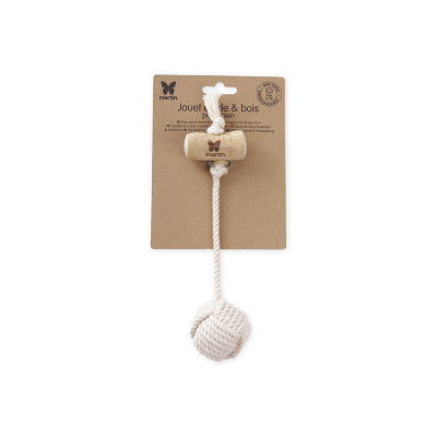 Chew Toy - Coffee Tree Wood Rope & Stick for Dogs - "Ristretto Ball"