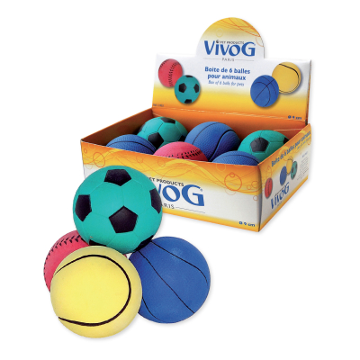 Dog Toy Box - Vivog - 6 assorted balls