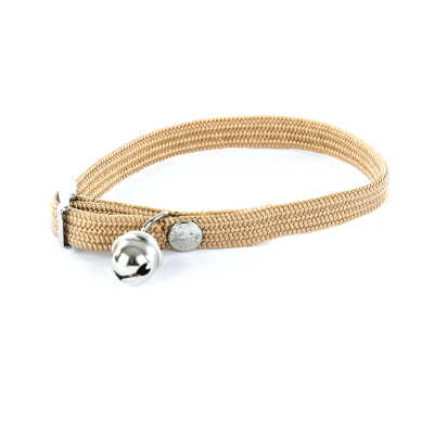 Elastic nylon cat collar - Classic Tubular - dia. 30cm - 1cm - beige x 1