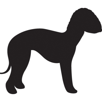 Bedlington dog body sticker - 15 cm - Black