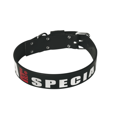Black Leather dog collar - Special O.A - W25mm L45cm