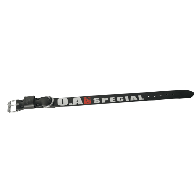 Black Leather dog collar - Special O.A - W25mm L45cm