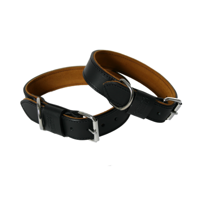 Collier en cuir - Black et tan - <45cm - 2.5cm - noir