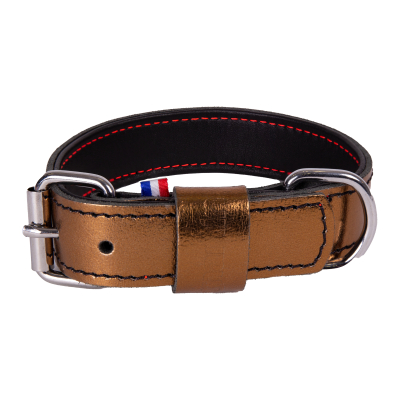 Leather collar - Dakota - 33/39cm - 2.5cm - brown