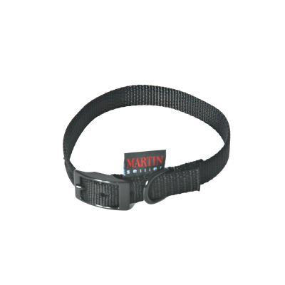 Collier droit en nylon noir pour chien