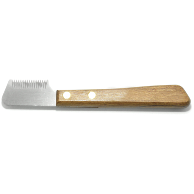 Trimmer à épiler les chiens - bois - Vivog - Droitier - 18 dents - moyen - lame large