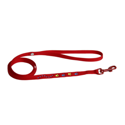 Laisse chat en nylon - Pattes de chat - 1m20 - 1cm - rouge 1