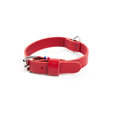 Leather collar - 499 two-tone - 26/31cm - 1.4cm - red 1