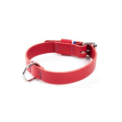 Leather collar - 499 two-tone - 26/31cm - 1.4cm - red 1