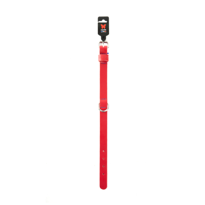 Leather collar - 499 two-tone - 26/31cm - 1.4cm - red 1