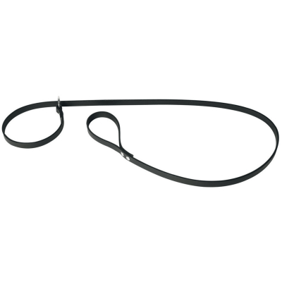 Collier & laisse en cuir noir - 2 en 1 bords arrondis