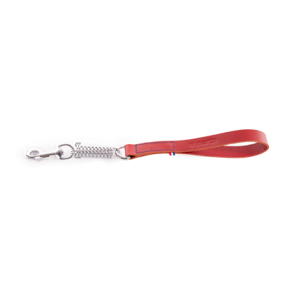 Laisse amortisseur en cuir - 499 bicolore - 50cm - 2.5cm - rouge 1