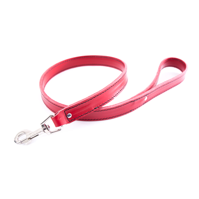 Laisse en cuir - Cuir double - 1m - Rouge PCB 1