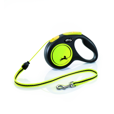 Retractable leash with cord - New Neon - M - 5m - fluorescent yellow x 1