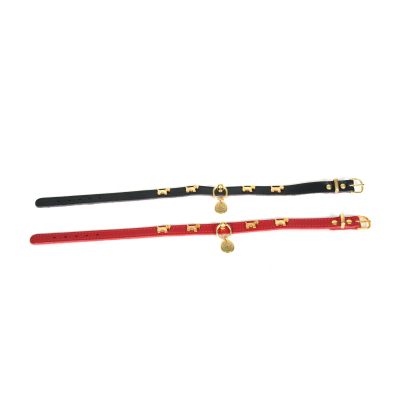 Dog pattern leather necklace - black 1
