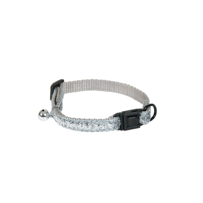 Nylon Cat Collar - Sequins - 18/28cm - 1cm - Grey 1