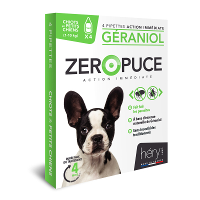 Pipettes grand chien géraniol - Zéro Puce - 4 x 1ml