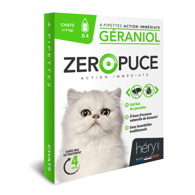 Pipettes antiparasitaires au Géraniol pour Chats x6