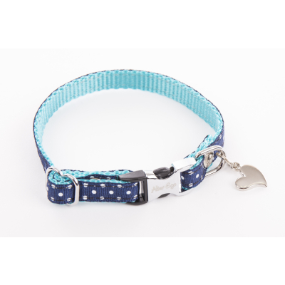 Collier en nylon - Pois - 17/27cm - 1cm - bleu marine x 1