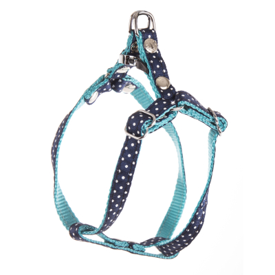 Harnais en nylon - Pois - XS - 30/40 cm - 1cm - bleu marine 1