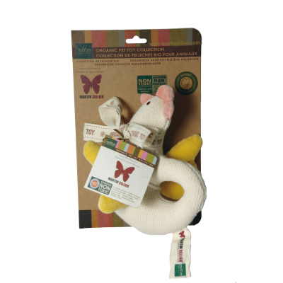 Organic plush toy with handle - 18 cm hen
