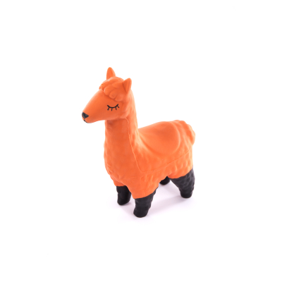 Latex toy - Four-legged collection - Fluorescent orange llama