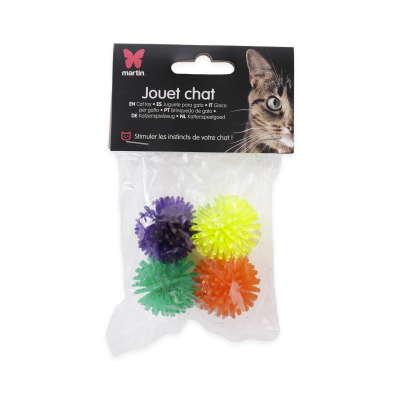 Cat toy - 4 hedgehog balls - 3.5 cm