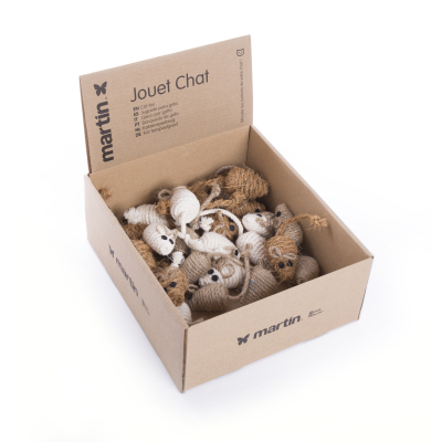 Set of cat toys - Loose mice made of cotton, coconut fibre & sisal