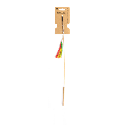 Cat toy - Fishing rod - coloured cotton