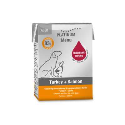 Platinum Menu Turkey & Salmon Pâté for dogs - 185g x 12