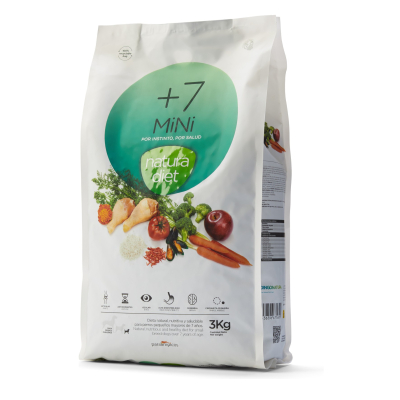 Croquette Natura Diet +7 pour chien senior mini - 3kg x 1